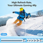 24'' Large Portable Monitor, FHD 120HZ 120% SRGB IPS USB-C HDMI Work Home Gaming Built-in Stand Speakers Second Monitor 1080P for Laptop, MacBook, Phones