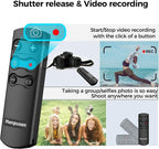 Wireless Shutter Release Camera Remote Control for Sony A7C,A7III,ZV-1,ZV-E10,ZV-1F,A6100,A6400,A6700,A7IV,RX100 VII,A9,A9 II,DSC-RX0 II,DSC-RX100 VII; Replace RMT-P1BT