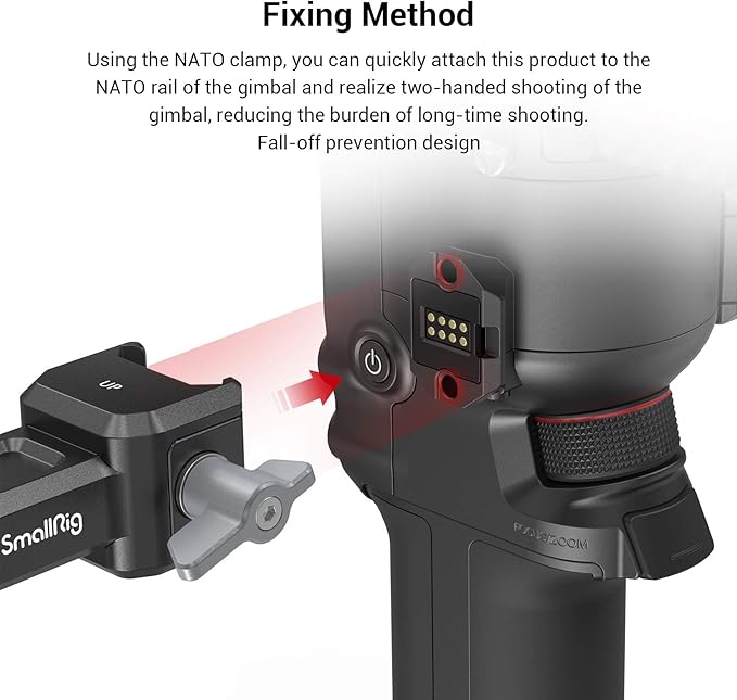 SMALLRIG Dual Handle Handgrip for DJI RS 4 /RS 4 Pro/RS 3 / RS 3 Pro/RS 2 / RSC 2 Gimbal, Gimbal Handle Grip with NATO Rails, Cold Shoe, 1/4"-20 & 3/8"-16 Threaded Holes