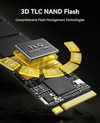 ORICO Industrial SSD 4TB M.2 NVMe SSD, PCIe 4.0 Drive with 7400MB/s Read Speed, Advanced Data Security and Innovative Heatsink, for Edge Computing, Industrial PC, Personal Laptop and PS5 - IG740PRO