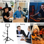 LED Photo Video Light 2-Pack, Ci-Fotto Dimmable 5600K USB LED Continuous Light Photography Light with Tripods and Color Filters for Photo Studios, YouTube, TikTok, Video Recording, Game Streaming