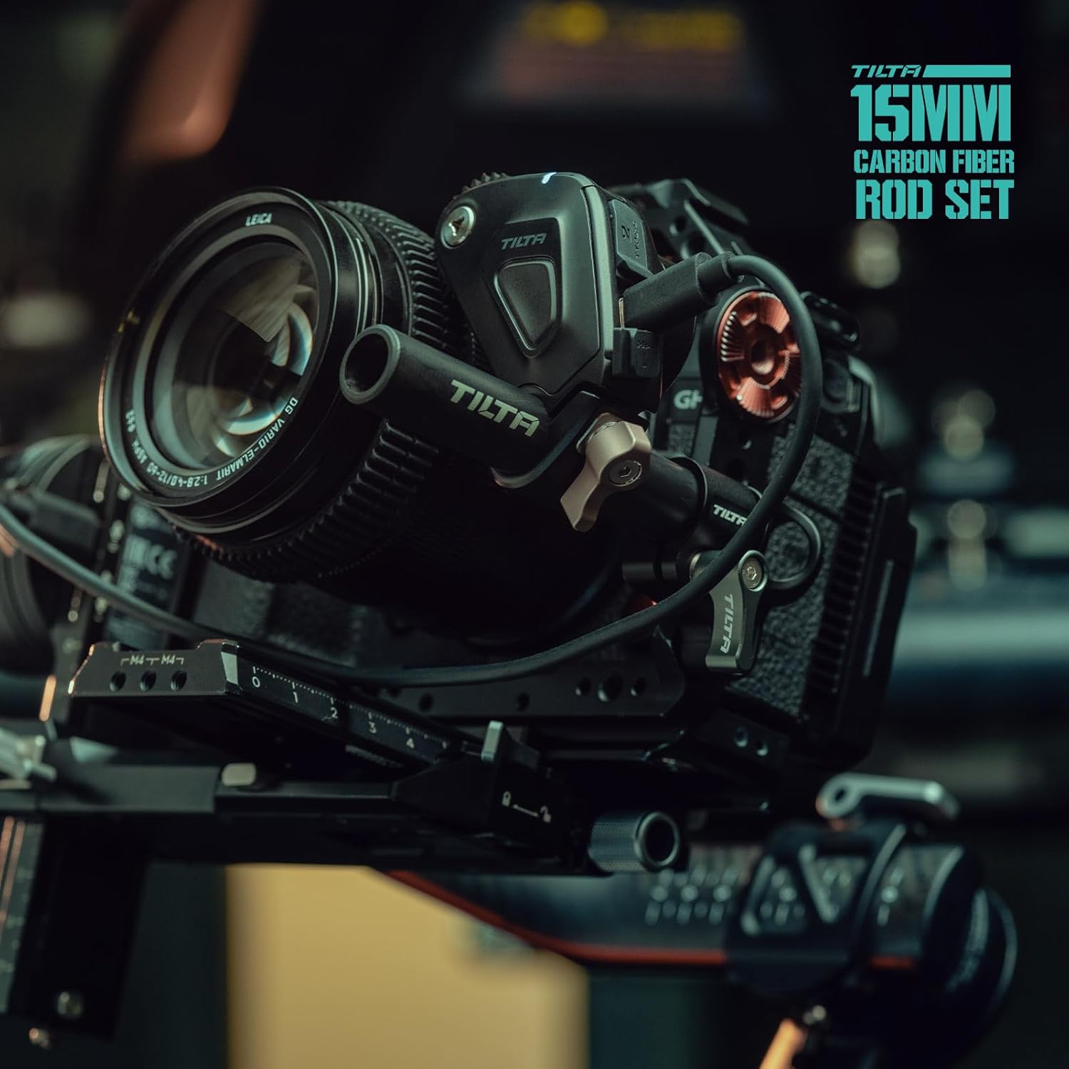 Tilta 2X Carbon Fiber Rods 15mm for Rail Support System | Increased Strength | Limited Reflection | Lightweight | DSLR Shoulder Rig, Camera Stabilizer Cage, Matte Box (10cm)