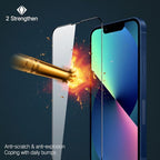 PPERFECTSIGHT Compatible for iPhone 13 Mini Screen Protector 5.4 Inch 2 Pack HD Clear Tempered Glass Case Friendly 9H Hardness Bubble Free Easy Installation