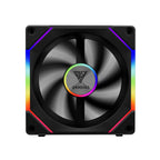GAMDIAS 120mm ARGB PWM Case Fan, 2 Blades in 1 Fan Pack (Standard & Reverse Blades), Sync with RGB Motherboards, Easy Installation & Cable Management w/Cabless Daisy Chain Design