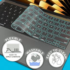 Kuzy Mint Premium MacBook Pro 14 inch Keyboard Cover M4 16" 2025 2024 2023 M3 M2 M1 Pro Max - MacBook Air 13 inch Keyboard Cover 15" M4 - A3240 A3241 A3401 A3403 A3114 A3113 - US Layout TPU, Mint