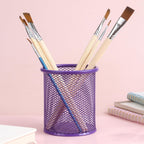 Tamaki Pen Holder Cup for Desk, Desk Organizer Wire Mesh Pencil Cup Holder for Desk Office Pen Organizer (Purple)