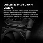 GAMDIAS Aeolus P2-1203U 120mm ARGB PWM Fan(3 Fan Pack w/USB Hub), Include Reverse Fan Blade x3, ARGB Sync Ready, Easy Installation & Cabless Daisy-Chain Design, Silent Operation, Up to 2400RPM, Black