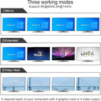 CKLau 2 Port USB 3.0 Quad Monitor KVM Switch HDMI 2.1 8K@60Hz 4K@144Hz with Audio Output and All Input Cable, 2 PCs 4 Monitors Video Keyboard Mouse Peripheral Sharing Switcher
