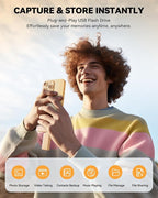 MFi Certified 256GB Flash Drive for iPhone iPad, Photo Stick for External Memory Storage, Easily Back Up and Save Photos Videos, USB Memory Stick Thumb Drive for iPhone/iPad/Android/PC (Gold, 256GB)