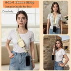 Clip and Go Strap for Phone with Wallet - Adjustable and Detachable Phone Lanyard Crossbody, Wrist Wallet for Home Travel