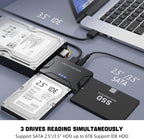 MaxRenard Hard Drive Reader USB 3.0 to SATA/IDE Adapter | Universal External Hard Drive Reader & Data Recovery Converter Kit for 2.5"/3.5" HDD/SSD | with 12V/2A Power Supply