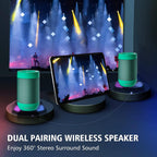 comiso Bluetooth Speaker with IP65 Waterproof,5.3 Bluetooth,TWS Pairing,Support TF Card,Portable Wireless Speaker for iPhone Samsung and More-Green