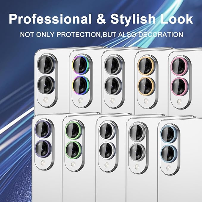 for Samsung Galaxy S25 Edge Camera Lens Protector, Individual Metal Ring Tempered Glass Lens Cover, [Strong Adsorption] Scratch Resistant Ultra-Thin HD Clear Lens Cover, 1 Set-Gray