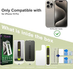 (2-Pack Matte Privacy Anti-Spy Screen Protector for iPhone 15 Pro (6.1-Inch),9H Tempered Glass,Anti-Glare,Full Coverage,Anti-Fingerprint,Auto Dust Removal,Bubble-Free