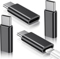 Temdan 4 Pack Lightning to USB C Adapter for iPhone 15/16 Pro/16 Pro Max/Plus,Samsung S25/S24,USB C Charger Connector Cable,for iPhone 16/15 Charger,16/15 Accessories - Black(Not for Audio/OTG)