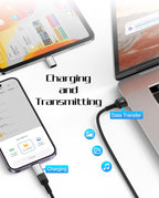 USB C to Lightning Adapter, 4 Pack Fast Charging Data Sync Lightning to USB Type C Cable Adapter for iPhone 14/13/12/11/X/XR Pro Series, iPad, AirPods and Anti-Lost Loop – Not for Audio/OTG