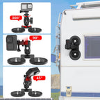 Taisioner Magnetic Car Mount Camera Mount for Insta360 x5/x4/x3/x2 Go 2/3 Car Body Outside with 360°Rotation Ball Head Compatible with Gopro,360 Max,Insta 360,DJI osmo,Akaso Aciton Camera