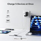 MOMAX European Travel Plug Adapter, Worldwide All in One Travel Adapter, International Power Adapter Wall Charger with 3 USB A and 1USB C Charging Ports for Travel Essentials (Type C/G/A/I)