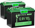 12V 100Ah LiFePO4 Battery BCI Group 31 Lithium Battery, Deep Cycle Battery with 100A BMS, 1280Wh Energy, Up to 15000 Cycles & 10-Year Lifespan for Trailer RV, Marine, Home Energy System-2 Packs