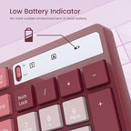 Wireless Keyboard and Mouse Combo, Lovaky 2.4G Full-Sized Ergonomic Keyboard Mouse, 3 DPI Adjustable Cordless USB Keyboard and Mouse, Quiet Click for Computer/Laptop/Windows/Mac (1 Pack, Rose)