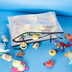 AUSTARK 10 Pcs Zipper File Bags, Waterproof Plastic Mesh Pouch for Office School, Board Game Storage Bags (A3 Size 16.9''x12'', White and Black)