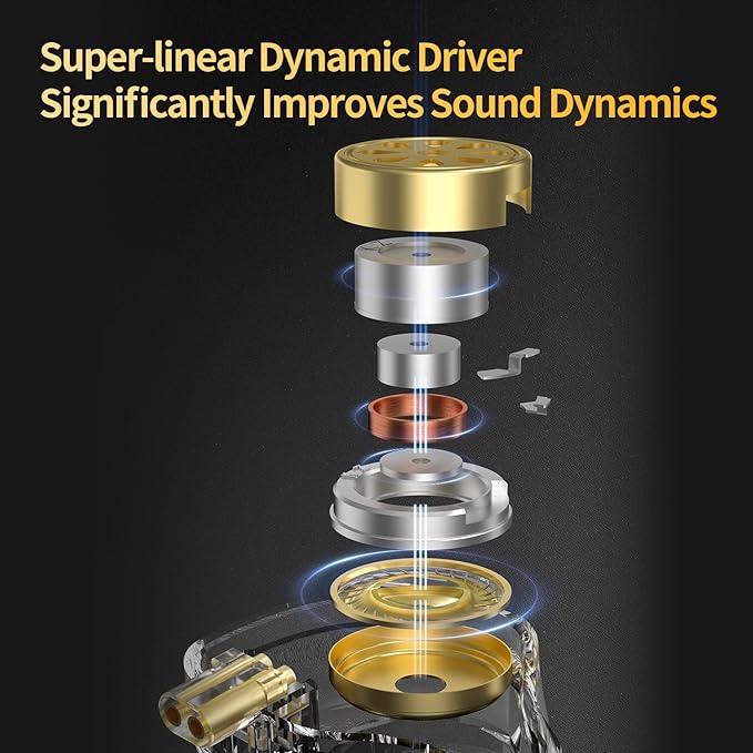 KZ ZSN Pro 2 in-Ear Monitors Headphones Metal Earphones 1BA+1DD Hybrid Technology HiFi Bass Clear Sound IEMs Noise Cancellation Earbuds Wired for Musicians Singer Audiophile(Silver,with Mic)