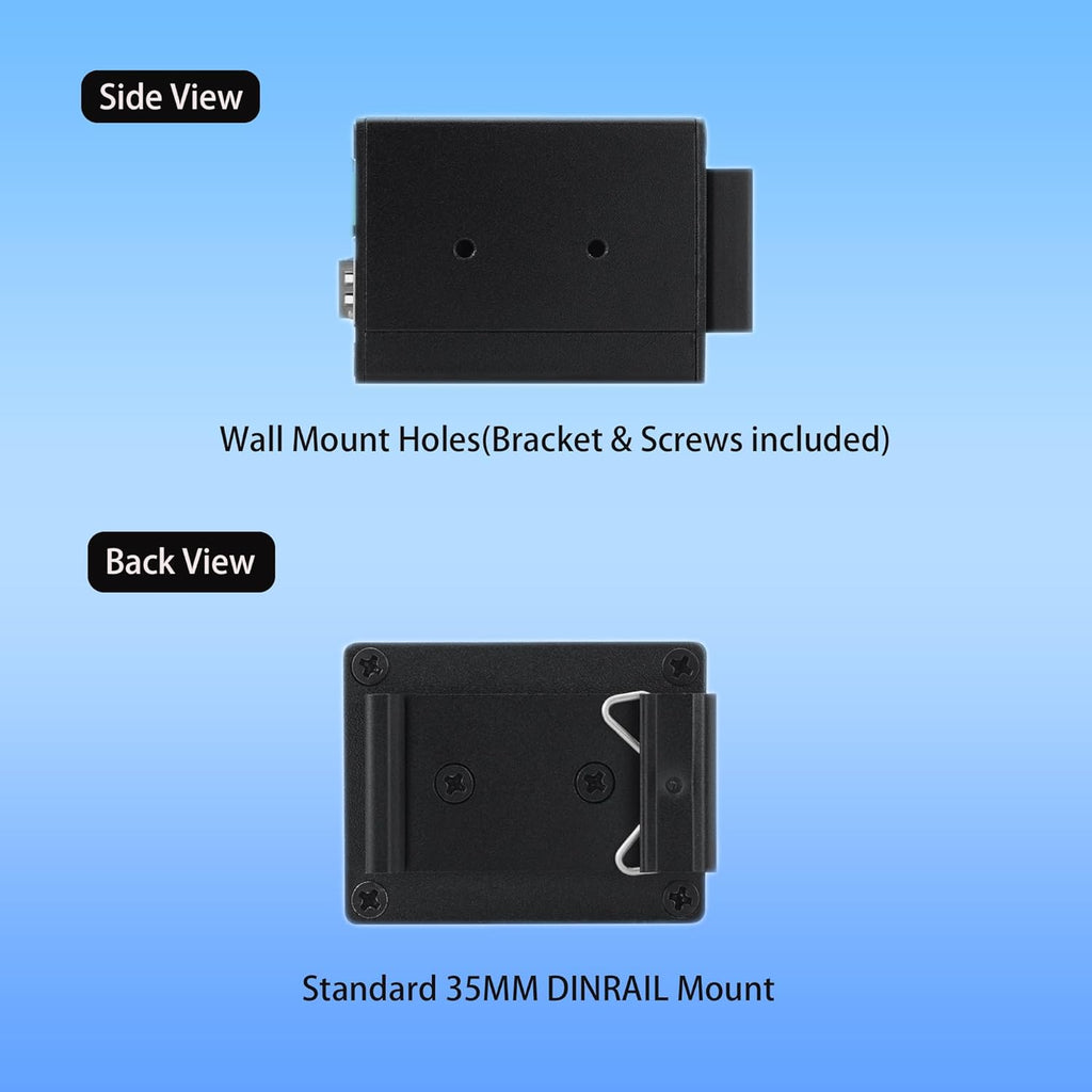 Ultra Mini Ethernet PoE+ Switch,2 PoE+ Output & 1-Uplink SFP Port ,30W PoE Output@40W Budget ,PoE+ Injector Adapter,Desktop or Wall/Dinrail Mount,Fanless,for Multiple PoE Devices(30W)