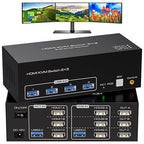 8K 60Hz HDMI KVM Switch 3 Monitors 2 Computers 4K 120Hz USB 3.0 KVM Switches Triple Monitor 2 Ports Share 1 Set of Keyboard Mouse Printer Scanner Between Two PC with Wired Controller