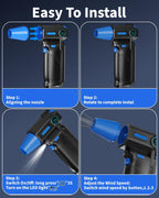 Compressed Air Duster-130000RPM Electric Air Duster, 3 Gear Adjustable, with Brushless Motor & LED Light, Rechargeable Cordless Air Blower, Dust Blower for Computer, Keyboard, House, Outdoor and Car