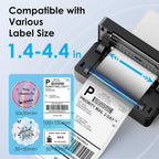 Shipping Thermal Label Printer, 4x6 Portable Label Printer, Bluetooth Label Maker for Small Business, Support iPhone,Android,Windows,Mac,Chromebook,Works with USPS, Ebay,Shopify&More, Black