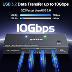 USB C KVM Switch 3 Monitors 2 Laptops 4K 1080P@60Hz,USB-C Docking Station Triple Monitor KVM Switches with 4 USB 3.2 Ports,10Gbps 80W PD Charging,For Windows and Mac OS,Driver Installation is Required