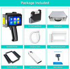 TIJ800P Handheld Inkjet Printer 1 inch Portable Handheld Printer Gun 5 Inch Screen Quick Drying Inkjet Coding Machine for Batch Number/Date/Barcode/QR Code/Logo etc