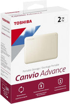 Toshiba Canvio Advance 2TB Portable External Hard Drive USB 3.0, White - HDTCA20XW3AA