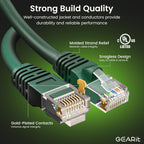 GearIT Cat 6 Ethernet Cable (24-Pack 3 Feet) Cat6 Network Patch, 10Gbps, RJ45, Snagless Cord, Gold-Plated Connectors, Internet for PC, TV, Tablet, Router, Printer, Servers, IT Data Center - Green