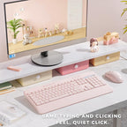 Silent Wireless Keyboard and Mouse Combo - Keyboard with Large Print Cover, 2.4GHz Full-Sized Ergonomic Keyboard with Wrist Rest and Mouse for Laptop, PC, Notebook, Desktop