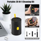 walrfid 2pcs Computer Keyboard Cleaner Kit, Laptop Screen Cleaning Spray for iPhone AirPod Phone MacBook iPad, 20-in-1 Electronic Clean Brush Tool for Earbud iPod TV Earphone Camera, Black Pink