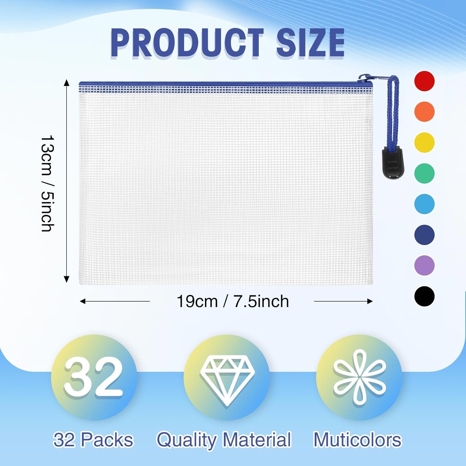 Jetec 32 Pcs Mesh Zipper Bags Toy Storage Bikini Organizer Bag Bolsas Para Guardar Trajes De Baño Waterproof Zipper Reusable Pouch Puzzle Multipurpose for Storage Office(Sweet Color,7.5 x 5 Inch)