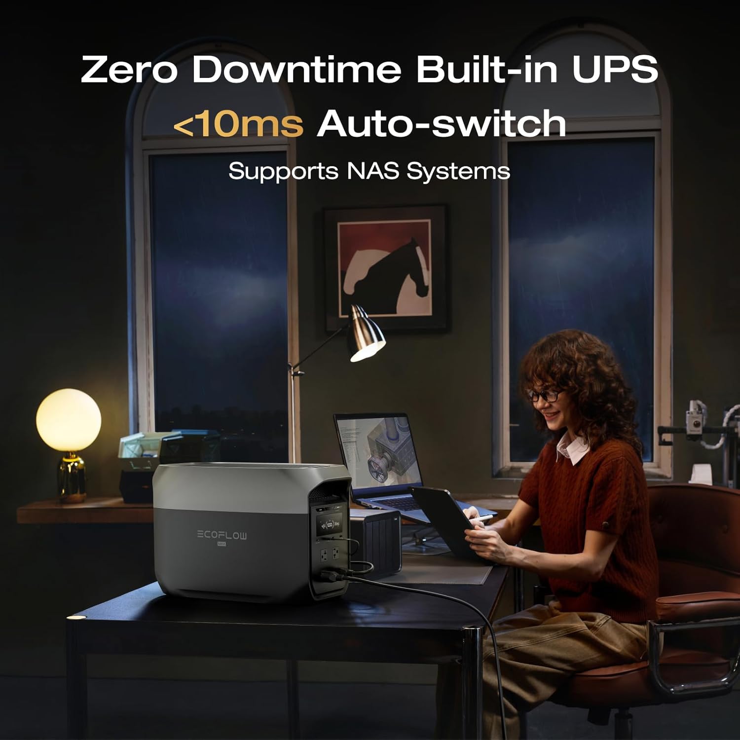 EF ECOFLOW Portable Power Station DELTA 3 MAX with 400W Bifacial Solar Panel, 3400W X-Boost Output, Ultra-Fast 0-80% Charging in 1.13 Hr, Home Backup & RV Camping