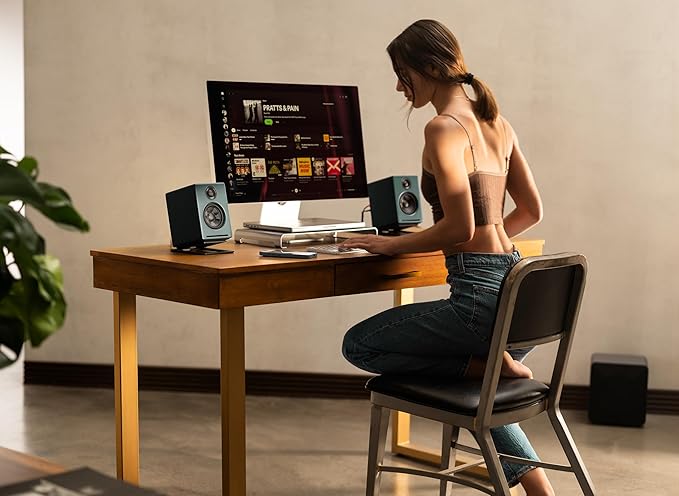 Audioengine A2+ Desktop 24 Bit Limited Edition Wireless Bluetooth Desktop Speakers - 60W Computer Speakers for Music and Gaming Accessories