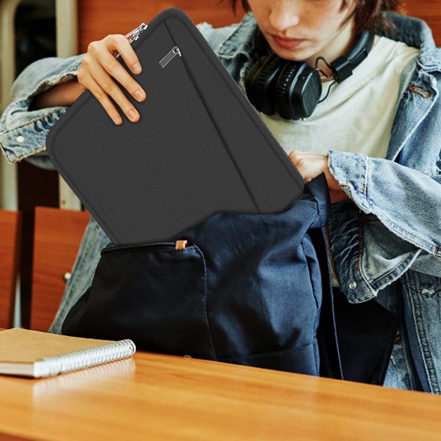 15.6 inch Laptop Case, Durable Computer Carrying Bag Protective Case Briefcase Handbag with Front Pocket, Laptop Sleeve Cover for 15.6 Inch HP, Dell, Lenovo, Asus, Notebook, Grey