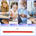 Extra Long Stylus pens for Touch Screens [5 Pack Fiber mesh Tips] Compatible for iPad iPhone Android Tablet Laptop Surface Chromebook High Sensitivity & Fine Point Capacitive Pen