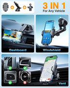 VANMASS Car Phone Holder 2025 Military-Grade Phone Holder for Your Car Windshield Dashboard【 65 Lbs Strongest Suction】【Patent & Safety Certs】 Universal Cell Phone Car Mount for iPhone Samsung Android