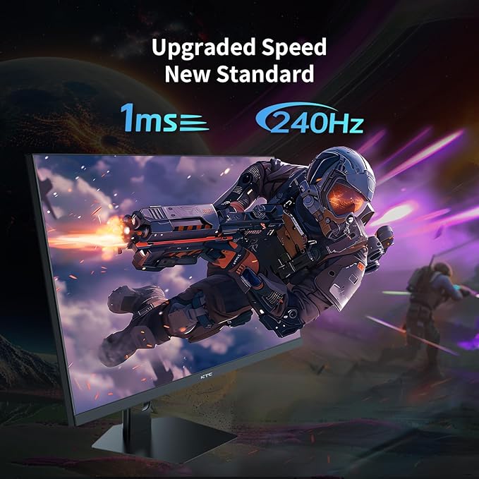 KTC 27'' 240hz Gaming Monitor 1440p(2560× 1440) 144Hz 1ms Fast HVA HDR400 130% sRGB HDMI & DisplayPort AdaptiveSync VESA Tilt Eye Care