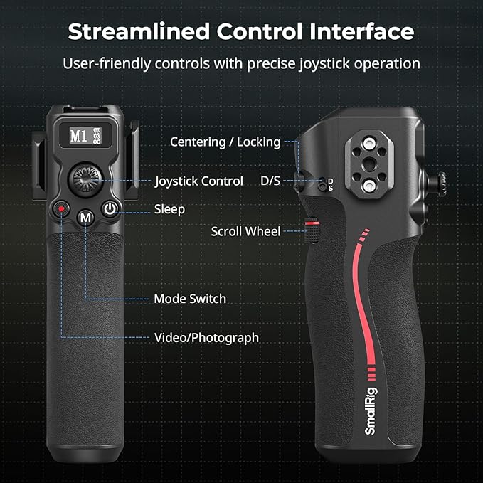 SMALLRIG Handle with Follow Focus for DJI RS 2 / RS 3 Pro/RS 4 / RS 4 Pro Gimbal Stabilizer, Handle with 1/4"-20 locating Holes and a Cold Shoe Mount, Max Load 4.4lb