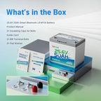 Redodo Bluetooth 24V 50Ah TM Low-Temp LiFePO4 Battery, Smart Lithium Battery Built in 50Ah BMS, 10 Years Lifespan, Perfect for Trolling Motor, Marine, RV, Fishing Finder, Solar and Off Grid-4 Pack