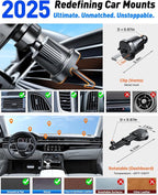 YRU [2025 Ultimate Car Phone Holder [Bendable & Adjustable Aluminum Arm] Cell Phone Automobile Cradles Dashboard Windshield Pickup Truck Phone Mount for iPhone 16 15 14 13 Pro Max Samsung,Tomato Red