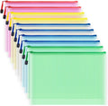 AUSTARK 10 Pcs Zipper File Bags, Waterproof Plastic Mesh Pouch for Office School, Board Game Storage Bags (A4 Size 13.4''x9.4'', Multicolored)