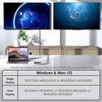 WAVLINK USB C and USB 3.0 to Dual 4K DisplayPort/HDMI Adapter, Displaylink Monitor Splitter Extended Display for Dual Monitor 4K@60Hz, HDMI/DP Splitter Compatible with Mac M1-M4,Window Laptop-Silver