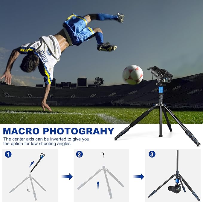 80/85 inches Heavy Duty Tripod for Camera and Phone, 85" Camera Monopod Tripods, DSLR Binoculars Spotting Scope Camcorders Video Tripod Stand, 360 Degree Ball Head, 35 lbs Loads