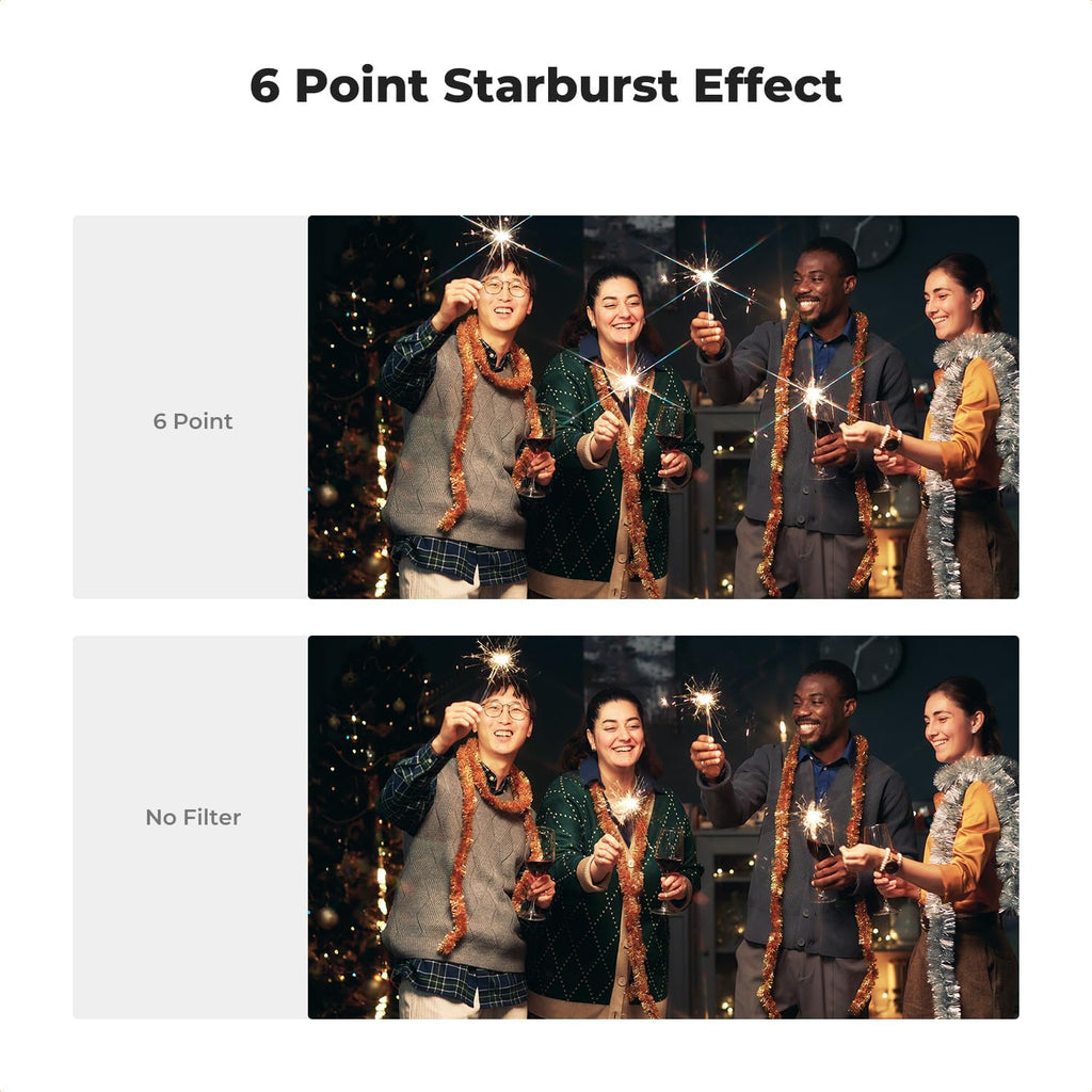 K&F CONCEPT 49mm Star Filters Kit (3pcs) 4 Points 6 Points 8 Points Cross Screen Starburst Filters Set -18 Layer Coating Ultra Slim Optical Glass Camera Lens Filter with 3 Cleaning Cloth